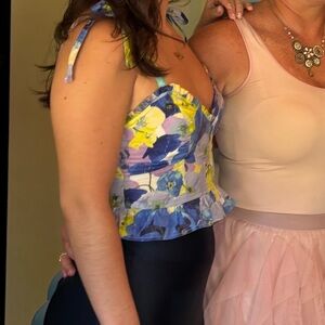 Aerie floral tie strap crop top